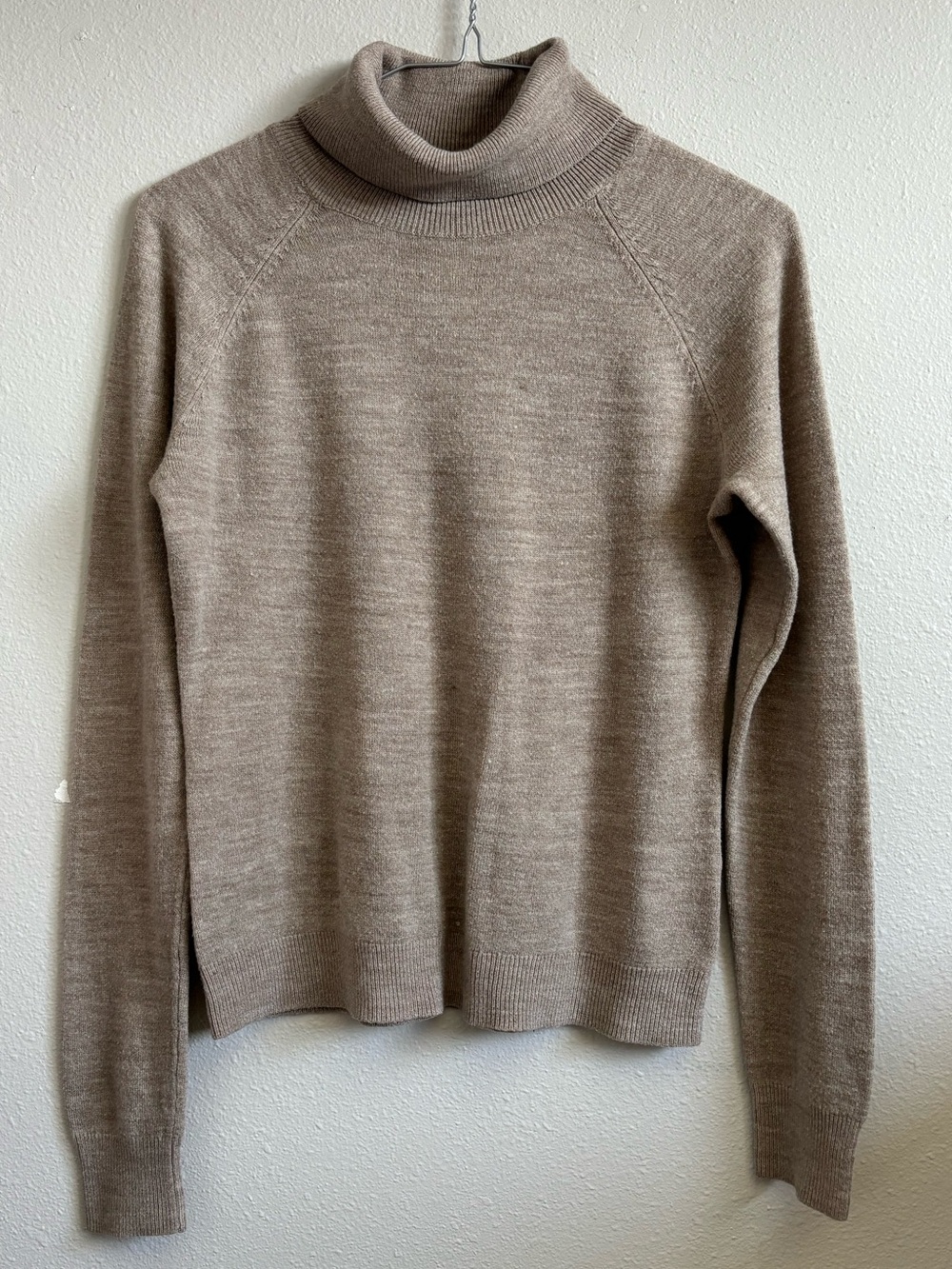 Karen Scott Tan Knit Turtleneck Sweater Size Small Beige Neutral Fall Basic Top